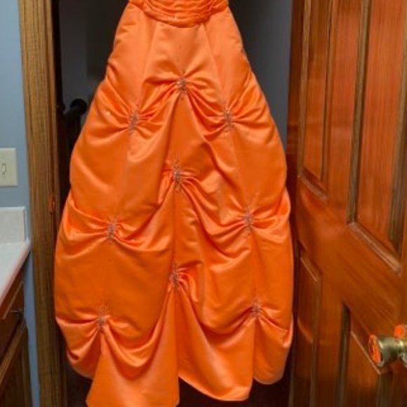 Gorgeous Halter Top Orange Prom Dress - Picture 4 of 4